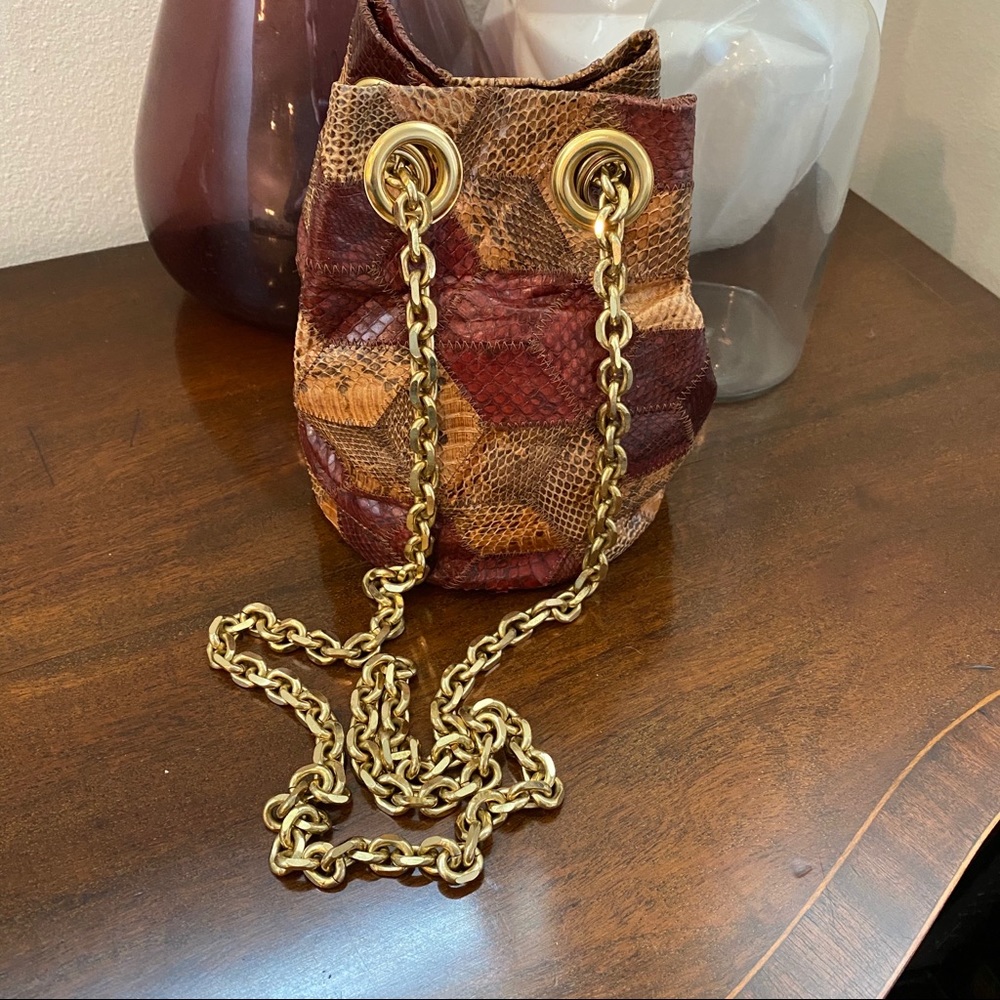 Delphine DELAFON Patchwork Python Bucket Bag - image 3